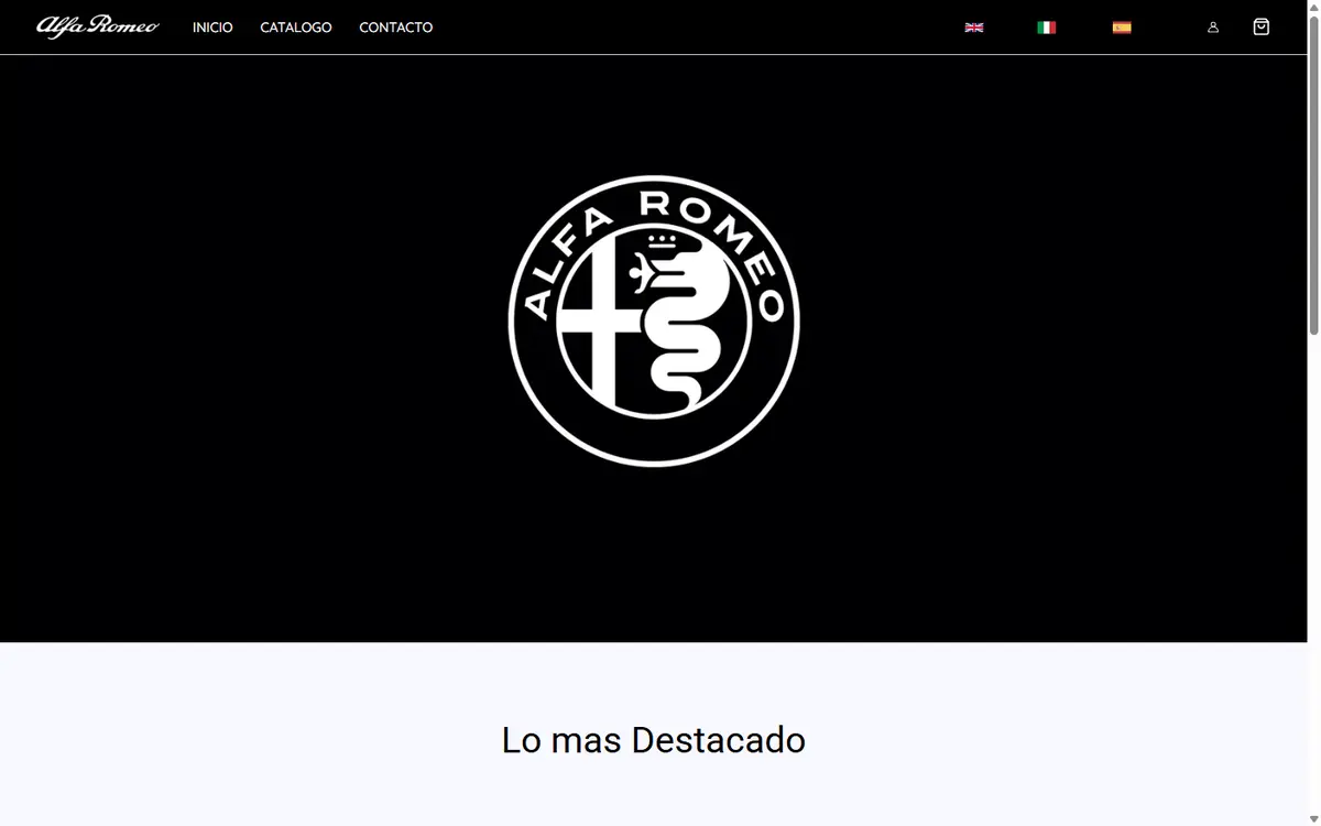 Portada del sitio de Colección Alfa Romeo